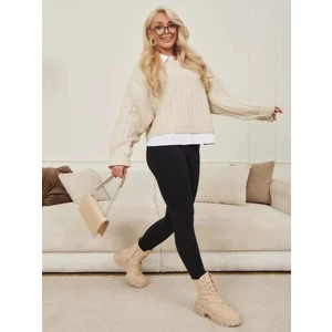 Pezzoli Felolin Yüksek Bel Örme Seamless Içi Pelüşlü Tayt Termal Tayt Siyah Renk