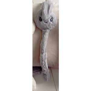 Sevgi Aksesuar Peluş Oynar Mekanizmalı Gri Tavşan Kulaklık