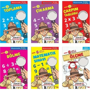 Yakamoz Yayınları Gizli Büyüteçli Matematik Seti 6 Kitap (Toplama - Çıkartma - Çarpım Tablosu - Bölme - Matematik Sınavı - Ölçme)