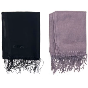 Naz İpek 2'li Set Pamuklu Viskon Paşmina Şal 180X70 cm Püsküllü Yüksek Kalite 150 gr