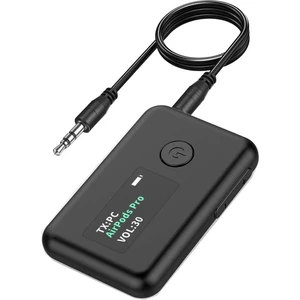 OLED Ekranlı Bluetooth 5.0 Verici ve Alıcı, 2'si 1 Arada Kablosuz 3,5 mm Bluetooth Adaptörü, Düşük Gecikme (Yurt Dışından)