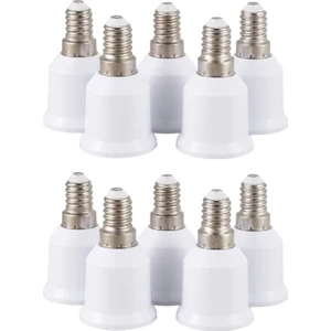 10 Adet E14, E27 Adaptör Tabanı Vidalı LED Ampul Ampul Soket Dönüştürücü, Beyaz (Yurt Dışından)