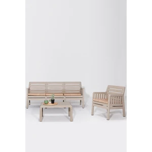 Lara / 3 1 S Bahçe Takımı Balkon - Bahçe - Teras Mobilyası / Cappucino