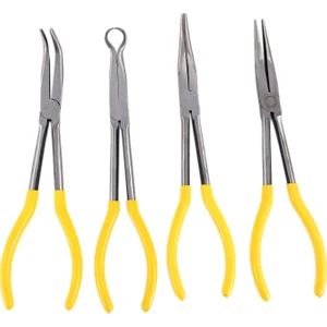 4 Adet 11 Inç Ekstra Uzun Kargaburun Seti Düz Bükülmüş Uçlu Mekanik Ekipman El Aletleri (Yurt Dışından)