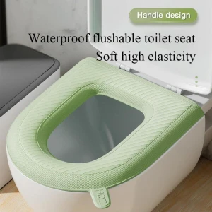 Evrensel Tuvalet Klozet Kapağı Süngeri Su Geçirmez Yumuşak Yıkanabilir Klozet Kılıfı Minderi