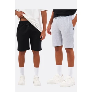 Regular Fit Yanları Cepli Rahat Kesim 2'li Erkek Şort