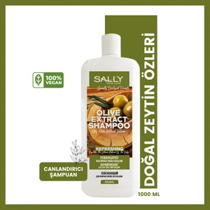 SALLY Şampuan Zeytin Özü Hacimsiz Yağlı Saçlar Olive - 1 LT