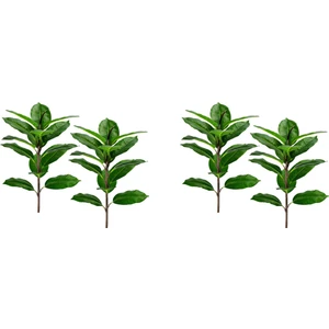 4 Adet Sahte Muz Ağacı Tropikal Monstera Yaprağı Sahte Kaplumbağa Büyük Palmiye Yaprakları Fern Sahte Yeşil Çalılar Çalılar Yeşillik Dekor (Yurt Dışından)