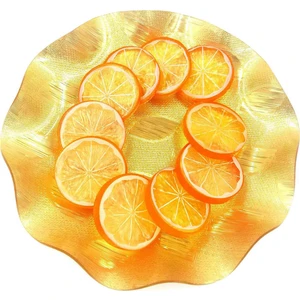 20 Adet Sahte Limon Dilim Yapay Meyve Ev Partisi Dekorasyon Için Son Derece Simülasyon Gerçekçi Model Turuncu (Yurt Dışından)