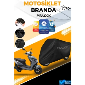 Kuba Space Siyah Su Geçirmez   Siyah Motosiklet Brandası Miflonlu Kalın Premium Kumaş Clipsli