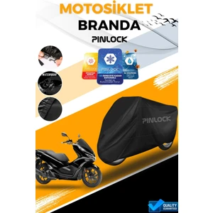Honda Pcx Su Geçirmez   Siyah Motosiklet Brandası Miflonlu Kalın  Premium Kumaş Clipsli