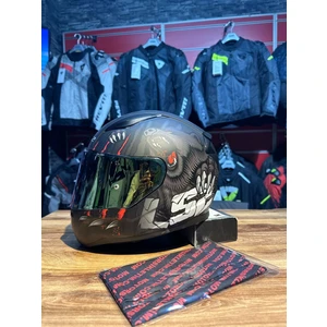 Ls2 Rapıd 2 Clawn Mat Siyah-Gri-Kırmızı Kask Rapid 2 Clawn Mat Siyah Gri Kırmızı Kask Gold Vizör - MT14 Ls2