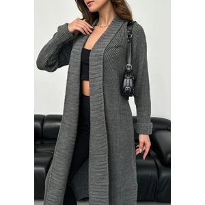 Nosia Fashion Şal Yaka Pamuklu Uzun Triko Hırka