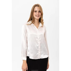Kadın Uzun Kol Saten Gömlek 235166 -