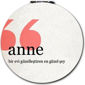 İşte Bu Anne Baskılı Ayna Yuvarlak Kişiye Özel Isim Baskılı Cep Aynası 7 cm (Kapaklı ve Büyüteçli)
