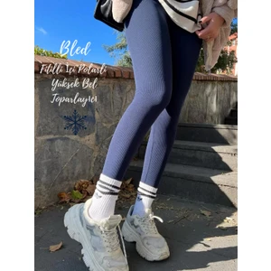 Premium Içi Polarlı, Şardonlu, Fitilli, Toparlayıcı Interlok Kışlık Örme Tayt