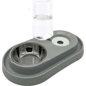 Carlos Kedi Köpek Mama ve Su Kabı 1000 ml Gri