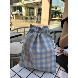 Sumicorn Design Mavi Pötikareli Çevre Dostu Bez Kese,keten Düzenleyici Kese,hediye Kesesi,makyaj Çantası,mini Cüzdan