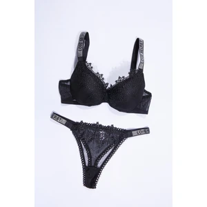 Tılsım Lingerie Love Secret Taş Askılı Brode Yarı Dolgulu Sütyen Takım