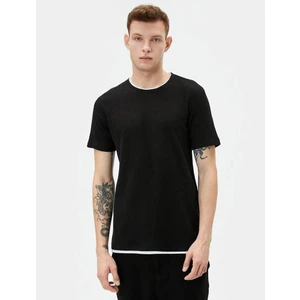 4SAM10065HK Koton Erkek T-Shirt Siyah