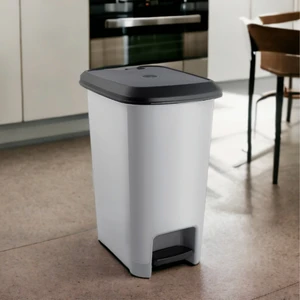 Melkan Home Slim Pedallı Çöp Kovası 60 Litre & Büyük Boy Pedallı Çöp Kovası Gri