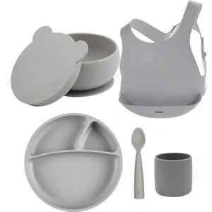 5'li Blw Beslenme Seti Powder Grey BPA İçermeyen Malzeme ile 0-3 Yaş Bebekler İçin