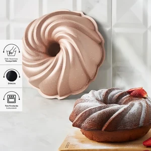 Pare Metalik Pudra Döküm Kek Kalıbı 24 Cm