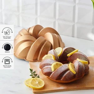 Örgü Gold Döküm Kek Kalıbı 26 cm