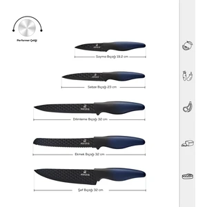Theia Blue 5 Parça Bıçak Seti
