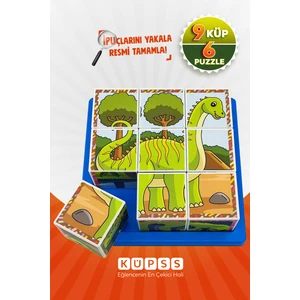 Dinozorlar Puzzle Seri 2 - (9 Küp 6 Dinazor Yapboz)