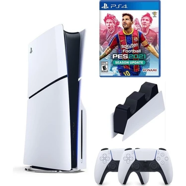 Sony Playstation 5 Slim Modeli 1 TB Depolama İle PES 2021 Oyun Konsolu Ve 2 DualSense
