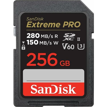 Sandisk Extreme Pro 256GB SDSDXEP-256G-GN4IN 280MB/S Uhs-Iı Sdxc 6k-4k UHD Hafıza