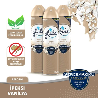 Glade Aerosol Oda Kokusu Ipeksi Vanilya 3 'lü