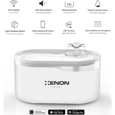 Xenon Smart Akıllı Kedi Köpek Su Pınarı ,Su Kabı Wi-Fi