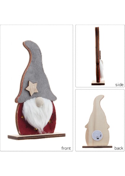 Ev Için Noel Heykeli Ahşap Parlayan Meçhul Yaşlı Süsleme, B (Yurt Dışından) fırsatları