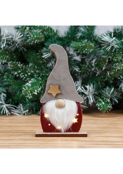 Ev Için Noel Heykeli Ahşap Parlayan Meçhul Yaşlı Süsleme, B (Yurt Dışından) indirimleri