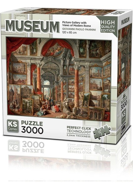 23014 Picture Gallery With Views Of Modern Rome 3000 Parça Puzzle -Ks Puzzle