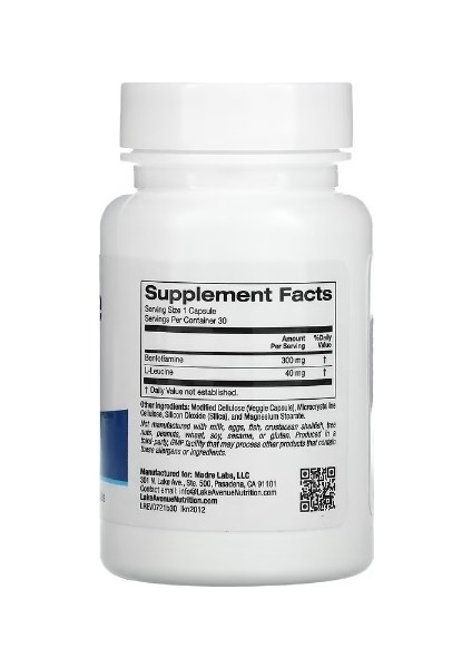 Benfotiamine 300 mg 30 Kapsül fiyatları