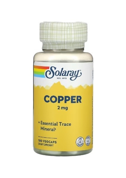 Copper 2 mg 100 Vegan Kapsül