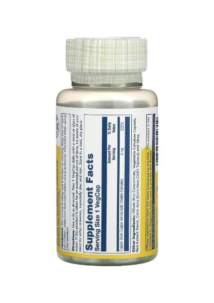 Copper 2 mg 100 Vegan Kapsül