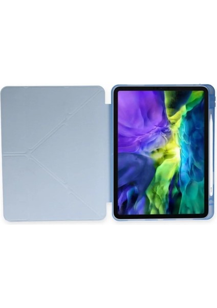 Samsung Galaxy Tab A9 Plus 11 Inç Uyumlu Kalem Bölmeli Uyku Modlu Arkası Silikon Kapak Kılıf SM-X210