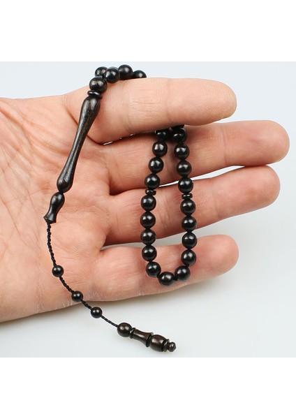 Sistemli Küçük Boy Abanoz Tesbih (7 x 7 Mm) TP001660