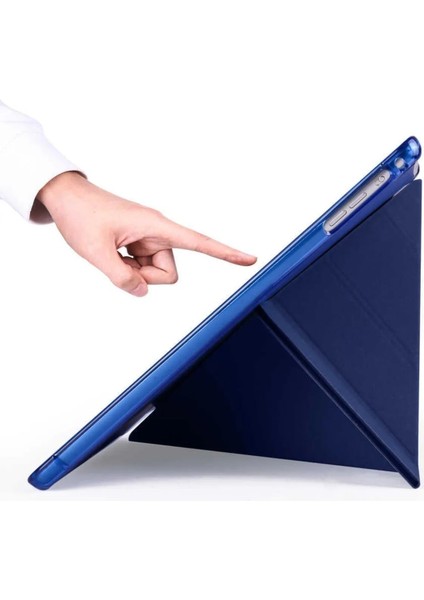 Samsung Galaxy Tab S9 Fe 10.9'' Uyumlu Kalem Bölmeli Uyku Modlu Arkası Silikon Kapak Kılıf SM-X510