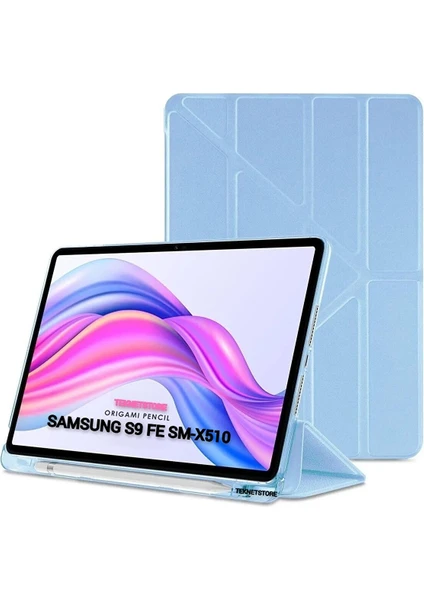 Samsung Galaxy Tab S9 Fe 10.9'' Uyumlu Kalem Bölmeli Uyku Modlu Arkası Silikon Kapak Kılıf SM-X510