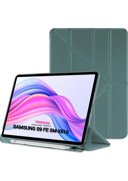 Samsung Galaxy Tab S9 Fe / S10 Fe 10.9'' Uyumlu Kılıf Kalem Bölmeli Uyku Modlu Arkası Silikon Kapak