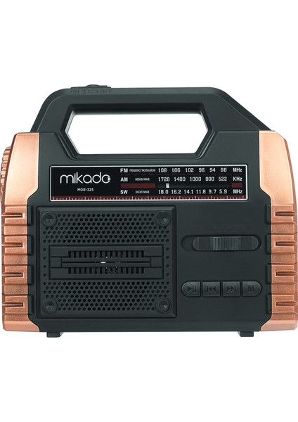 MDR-325 Ahşap Usb- Tf Destekli Fm/am/sw/bt+Solar+Power Bank 3 Band Klasik Radyo