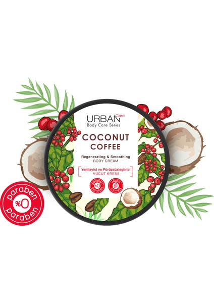 Coconut Coffee Yenileyici ve Pürüzsüzleştirici Vücut Kremi 200 ml - Vegan