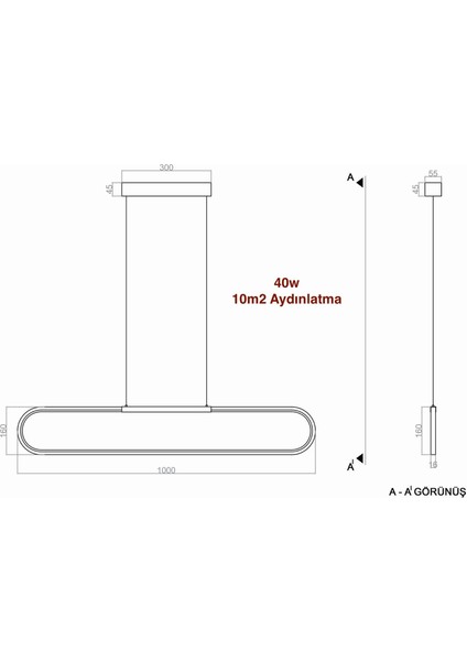 voxlamp lighting solutions Sarkıt Led Avize Zuma 100 cm