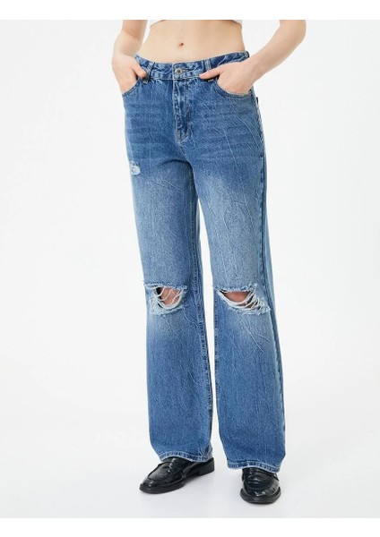4SAL40095MD Koton Kadın Jean Pantolon Orta Indigo modelleri