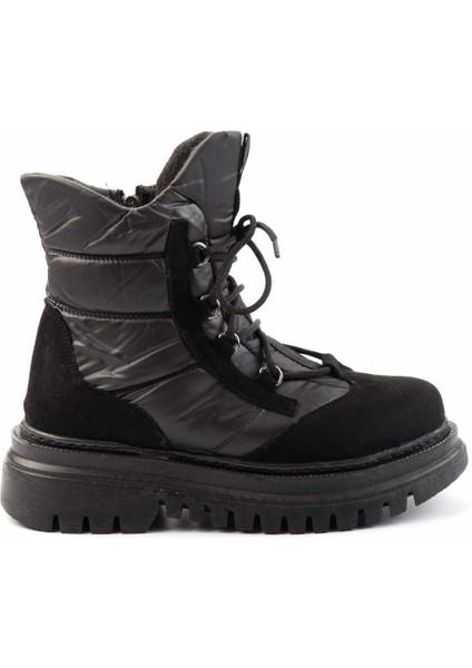 Siyah Nubuk Kadın Bot & Bootie K02129051601
